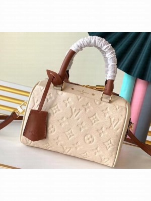 Louis Vuitton Monogram Empreinte Leather Speedy Bandouliere 20 Bag Creme