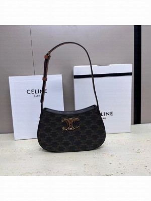 Celine MEDIUM TILLY BAG IN TRIOMPHE CANVAS 115703 TAN