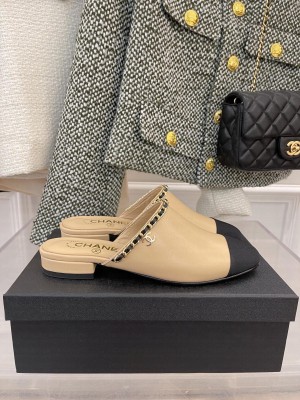 Chanel Heel 2cm Chain Mule Beige Spring 2022 Collection