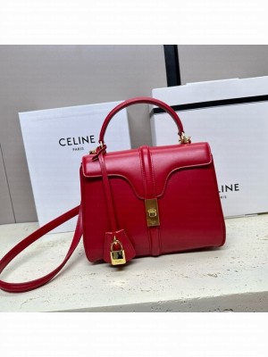 CELINE MINI 16 IN SATINATED CALFSKIN 197983 red
