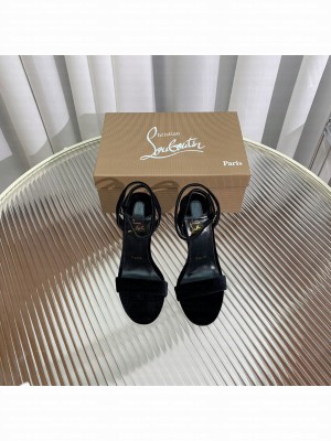CHRISTIAN LOUBOUTIN Lipqueen 100 Velvet Sandal Black
