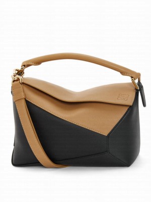 Loewe Small Puzzle Bag In Classic Calfskin Coffee