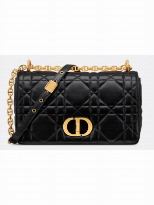 Dior Medium Soft Dior Caro Bag Macrocannage Lambskin M9253UHPA Black