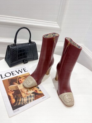 Gucci Women's with Interlocking G Hills Logo 95mm ankle boot burgandy 2021 Collection