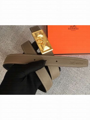 Hermes Width 2.5cm Collier De Chien Buckle Belt Etoupe/Gold