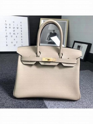 Hermes Birkin 25cm Bag in Original Togo Leather Bag Poussiere