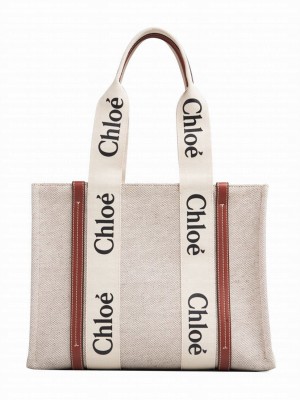 Chloe Medium Woody Tote Bag Coffee