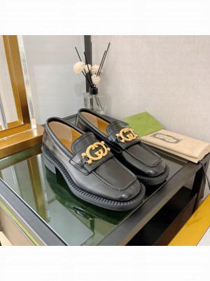 GUCCI LOAFERS WITH INTERLOCKING G ‎701791 BLACK 2022