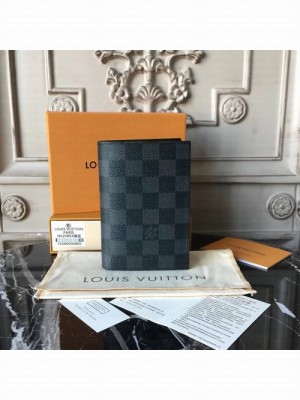 Louis Vuitton Passport Cover Damier Graphite Canvas Fall/Winter 2017 Collection N64411, Black