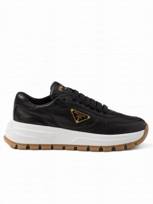 Prada Unisex Prax 01 Leather Sneakers Black