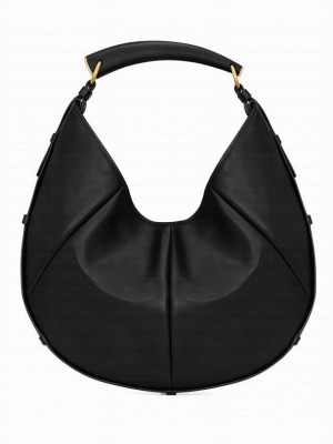 Saint Laurent MOMBASA Medium Leather Handbag Black