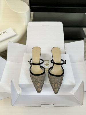 Dior Capture Slingback mule black mesh with drill heel 6.5cm 2025