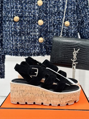 Hermes Havane 30 sandal suede black