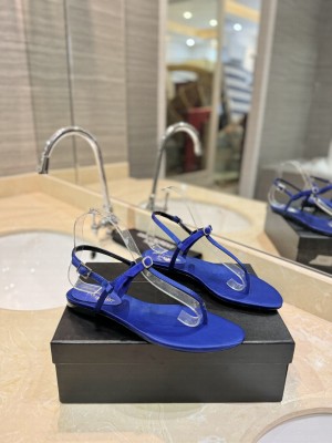 Saint Laurent Crystal Flat Thong Sandals 05