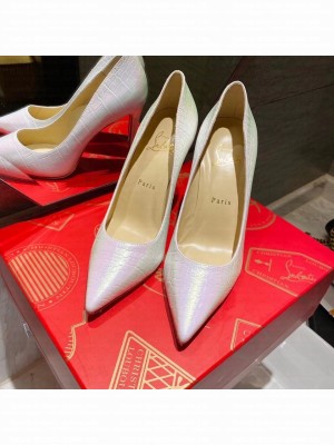 Christian Louboutin Snakeskin Embossed Leather Pumps Light Purple 2021 Collection