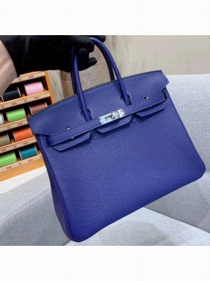 Hermes Birkin 25cm Bag in Original Togo Leather Blue