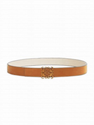 Loewe Reversible Anagram Belt In Smooth Calfskin Coffee