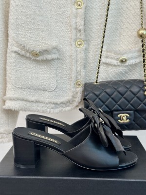 Chanel Lambskin 6cm Bow Mule Black 2024