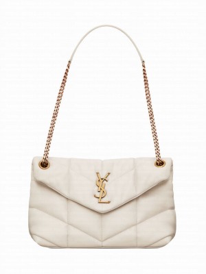 Saint Laurent Puffer Small In Nappa Leather Cream
