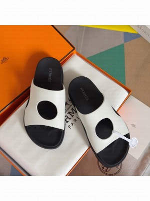 Hermes Unisex Edith sandal White