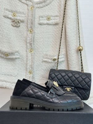 Chanel Quilted Calfskin 3cm Black Loafers 2023 032