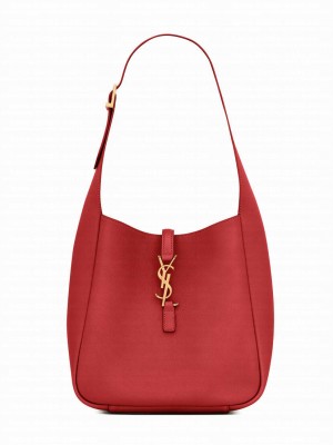Saint Laurent Le 5 A 7 Supple Small In Grained Leather Red