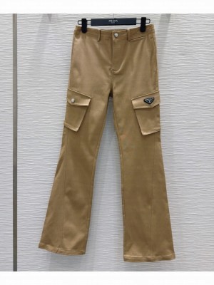 Prada Women's Twill Trousers Khaki