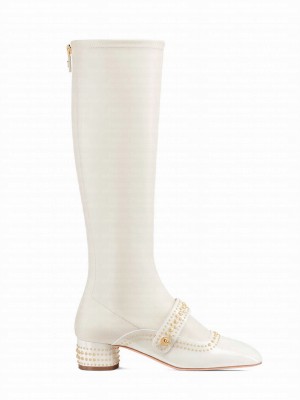 Christian Dior Women's Belle-D Heeled Boot White