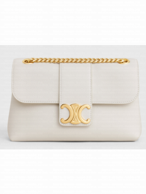 CELINE TEEN CELINE VICTOIRE BAG IN SUPPLE CALFSKIN 116593 WHITE