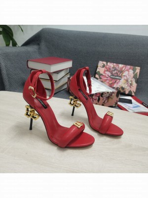 DOLCE & GABBANA HEEL 10.5CM CALFSKIN SANDALS DG HEEL 2022 RED