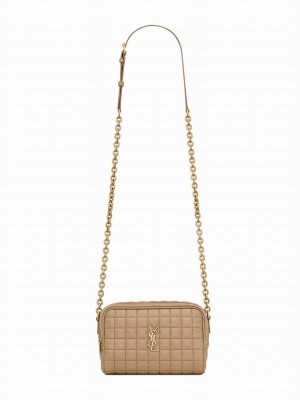 Saint Laurent Cassandre Matelasse Carre Camera Bag In Lambskin Apricot