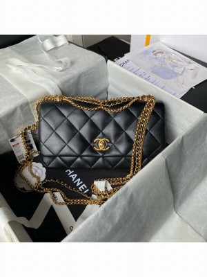 Chanel 24A SMALL FLAP BAG AS4971 black