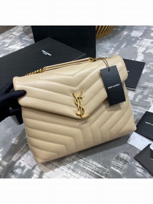 Saint Laurent Loulou Large Bag in "Y" Leather 459749 Apricot/Gold Collection