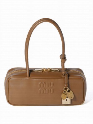 Miumiu Beau Leather Bag 5BB173 Coffee