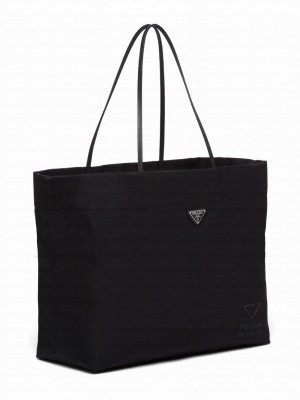 Prada Recycled Nylon Medium Tote Bag Black