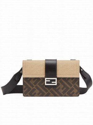Fendi Baguette Pouch Fabric Bag 7M0295 Cream