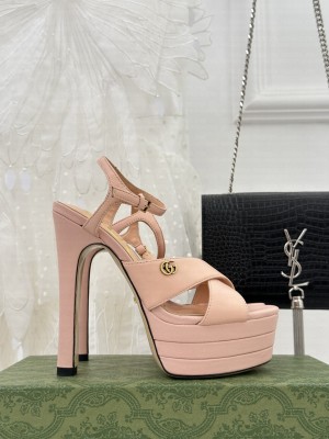 Gucci Women's 135mm heel height with 40mm platform Sandals Pink