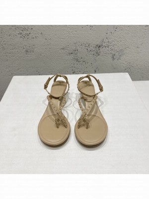 Bottega Veneta Dot Lambskin Medium-Heel Sandals 5.5cm Beige 2022 Collection