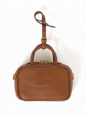 Miumiu Leather Micro Bag 5NR020 Coffee