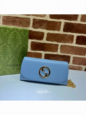 GUCCI BLONDIE WALLET ON CHAIN 725215 blue