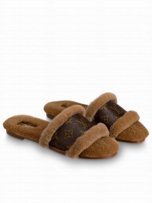 Louis Vuitton Women's Lock It Flat Mule Coffee