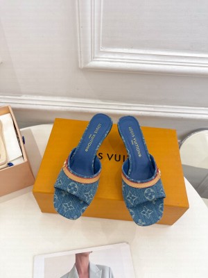 Louis Vuitton Women's Neo Revival Mule 5cm/10cm Monogram denim Light Blue