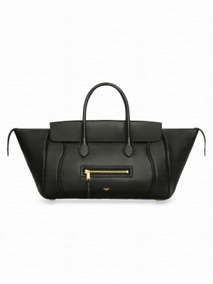 Celine Medium New Luggage In Supple Shiny Lambskin Black