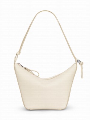Loewe Mini Hammock Hobo Bag In Classic Calfskin Cream