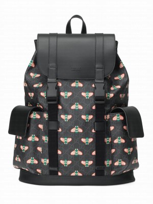 Gucci Bestiary Backpack With Bees 495563 Black