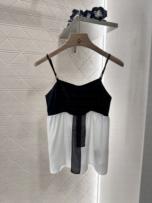 Chanel Silk Top Black/White
