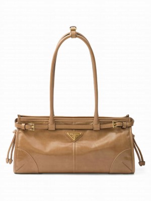 Prada Medium Bonnie Tote Bag 1BA426 Coffee