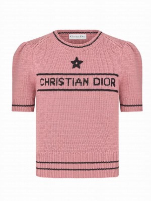 Christian Dior Women's Short-Sleeved Sweater Pink