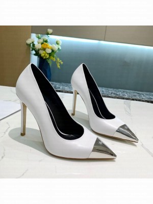 Louis Vuitton Urban Twist Leather Pump 5.5/10.5cm with Silver Cap White 2021 Collection