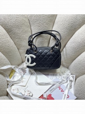 Chanel Sheepskin TOP HANDLE BAG AS8012 black&white